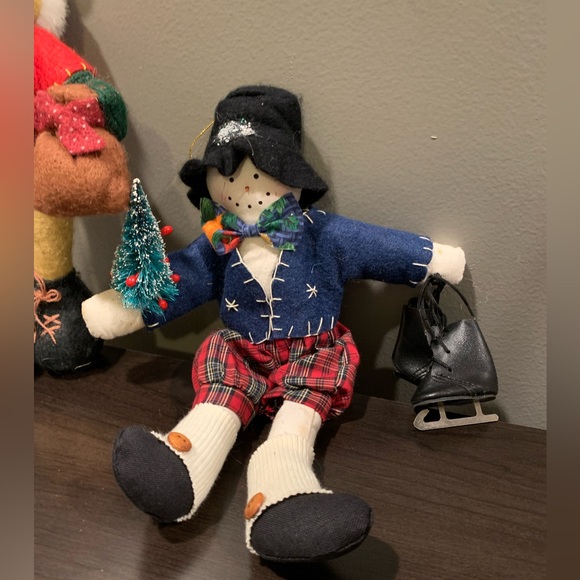 Adorable Plush Snowman & Moose, Gently Used, String Attached for Ornament Use - Picture 5 of 16